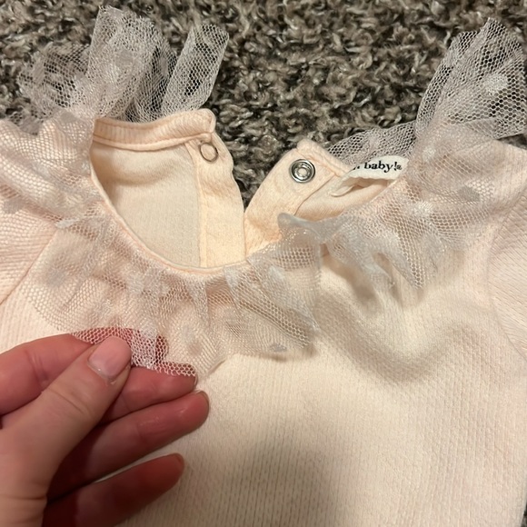 oh baby! Pointelle Dotted Mesh Collar Set - Pale Pink 0-3 months - Picture 5 of 7